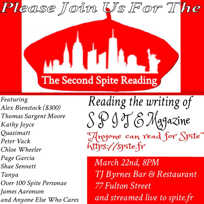 The Second Spite Reading, March 22, 2025
